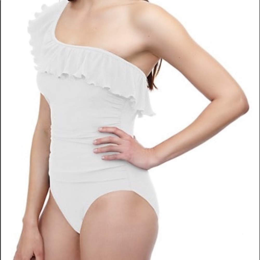 Ruffled One Shoulder One Piece - Picture 2 of 3